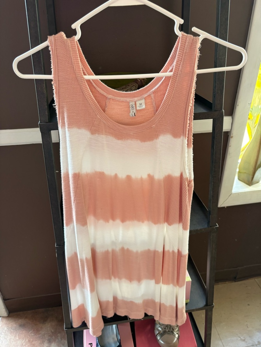 Cato Pink & White Tie-Dye Sleeveless Knit Tank
